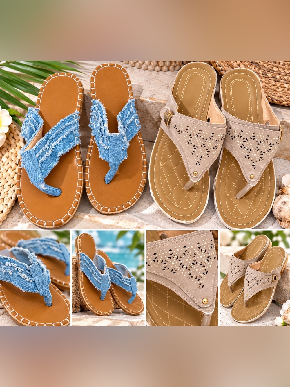 2 Pair Bundle Slide-On Sandals 🩴